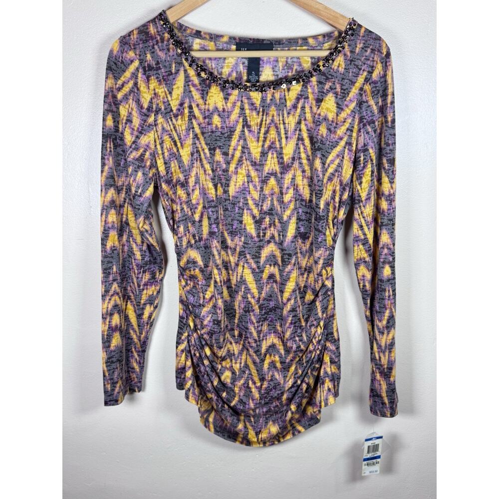 INC Women’s Long Sleeve Top Y2K Ruched Sheer Fairy Whimsigoth Mesh Deadstock XL